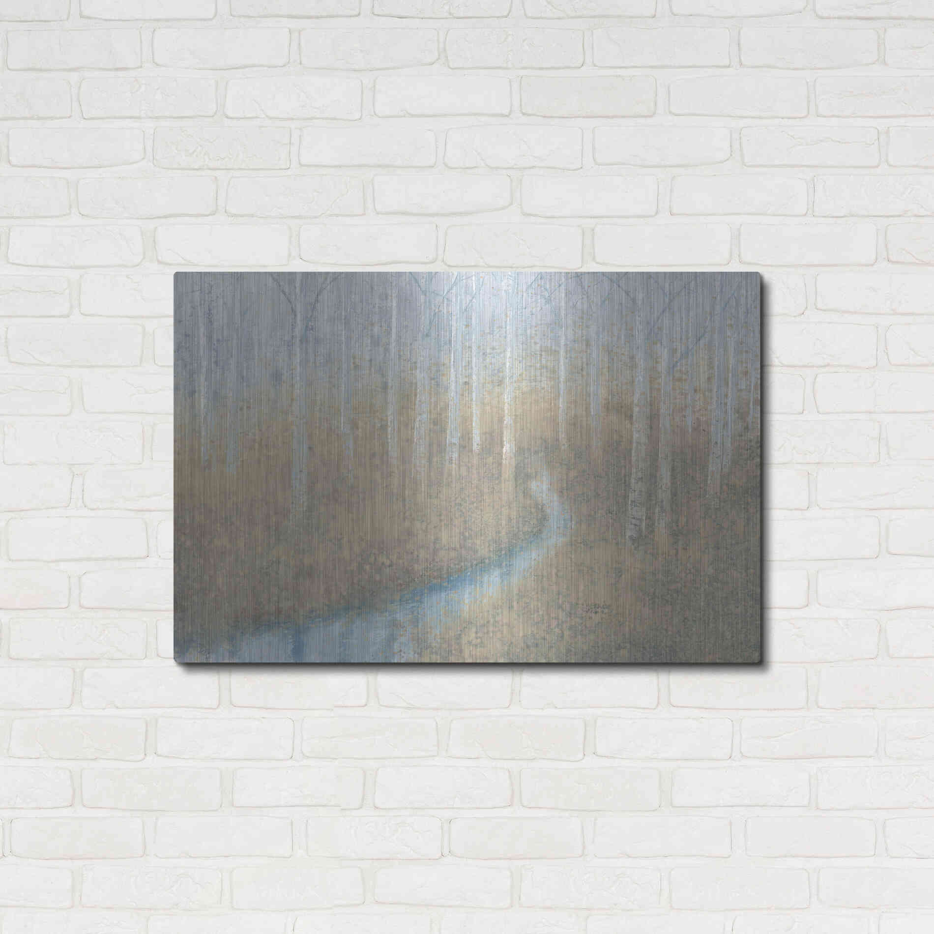 Luxe Metal Art 'Silver Waters' by James Wiens, Metal Wall Art,36x24