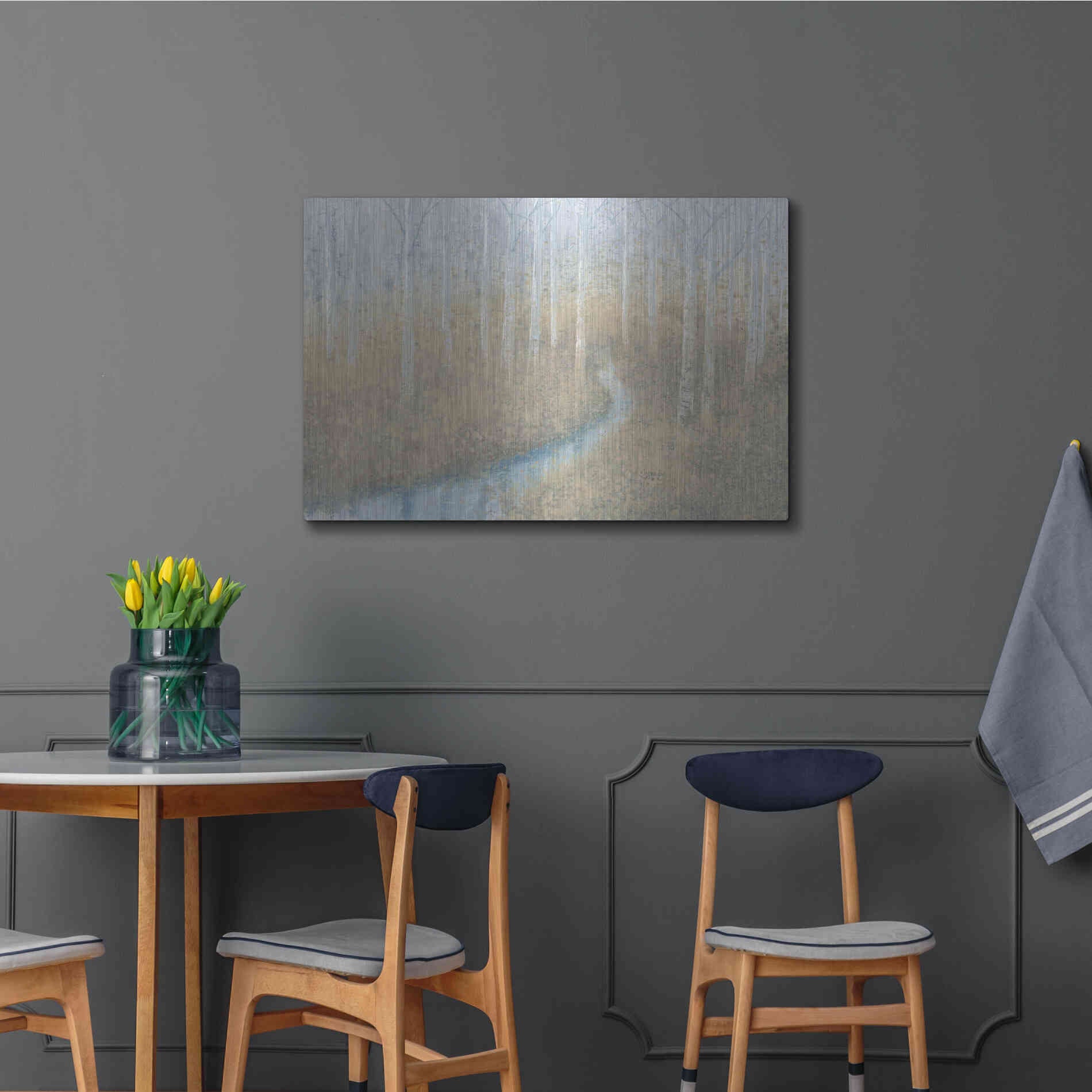 Luxe Metal Art 'Silver Waters' by James Wiens, Metal Wall Art,36x24