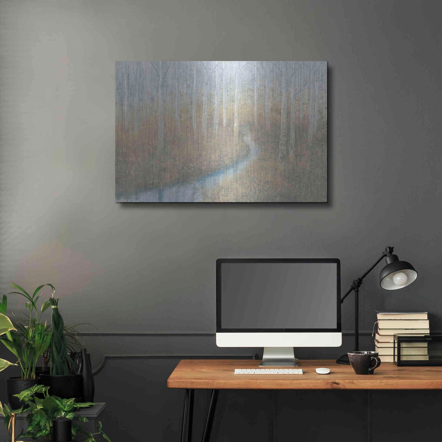 Luxe Metal Art 'Silver Waters' by James Wiens, Metal Wall Art,36x24