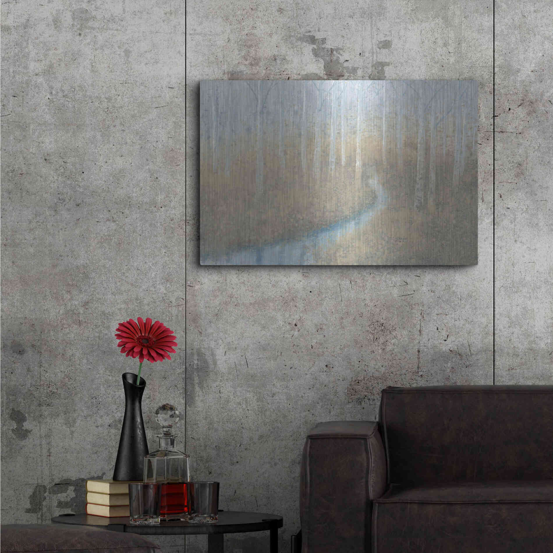 Luxe Metal Art 'Silver Waters' by James Wiens, Metal Wall Art,36x24