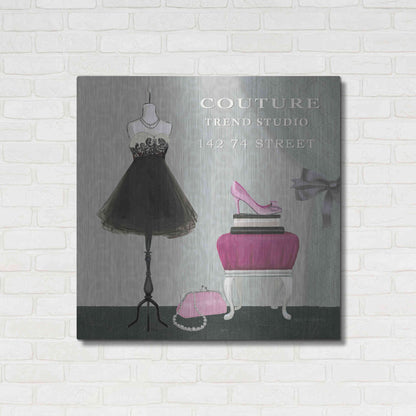 Luxe Metal Art 'Dress Fitting Boutique Sq III' by Marco Fabiano, Metal Wall Art,36x36