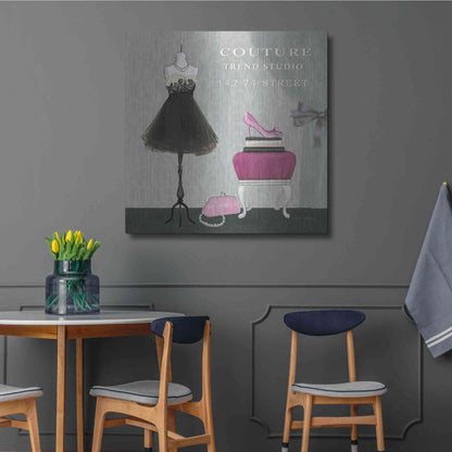 Luxe Metal Art 'Dress Fitting Boutique Sq III' by Marco Fabiano, Metal Wall Art,36x36