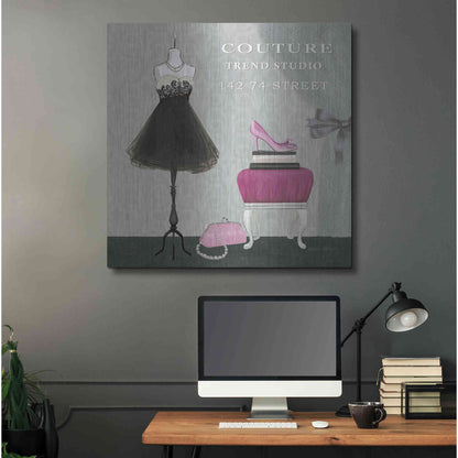 Luxe Metal Art 'Dress Fitting Boutique Sq III' by Marco Fabiano, Metal Wall Art,36x36