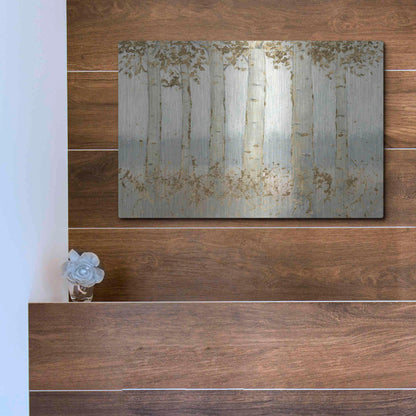 Luxe Metal Art 'Magnificent Birch Grove' by James Wiens, Metal Wall Art,16x12