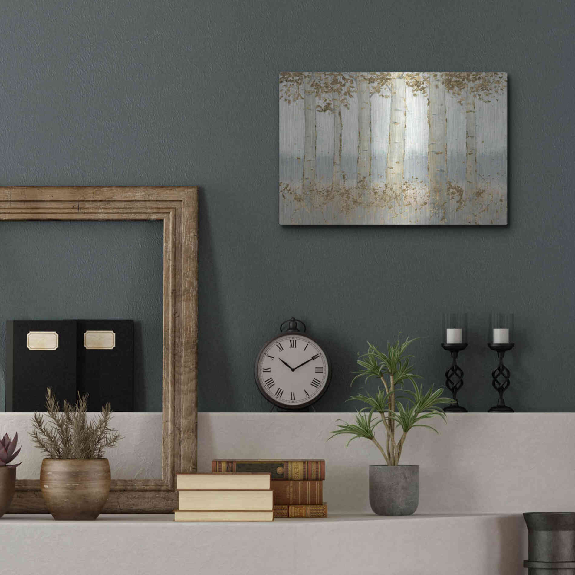 Luxe Metal Art 'Magnificent Birch Grove' by James Wiens, Metal Wall Art,16x12