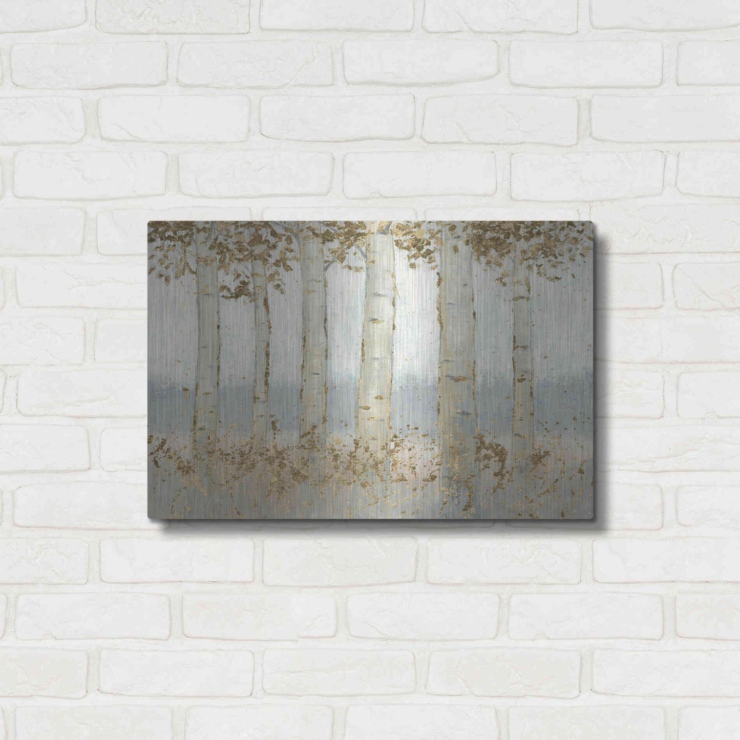 Luxe Metal Art 'Magnificent Birch Grove' by James Wiens, Metal Wall Art,24x16