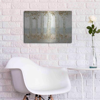 Luxe Metal Art 'Magnificent Birch Grove' by James Wiens, Metal Wall Art,24x16