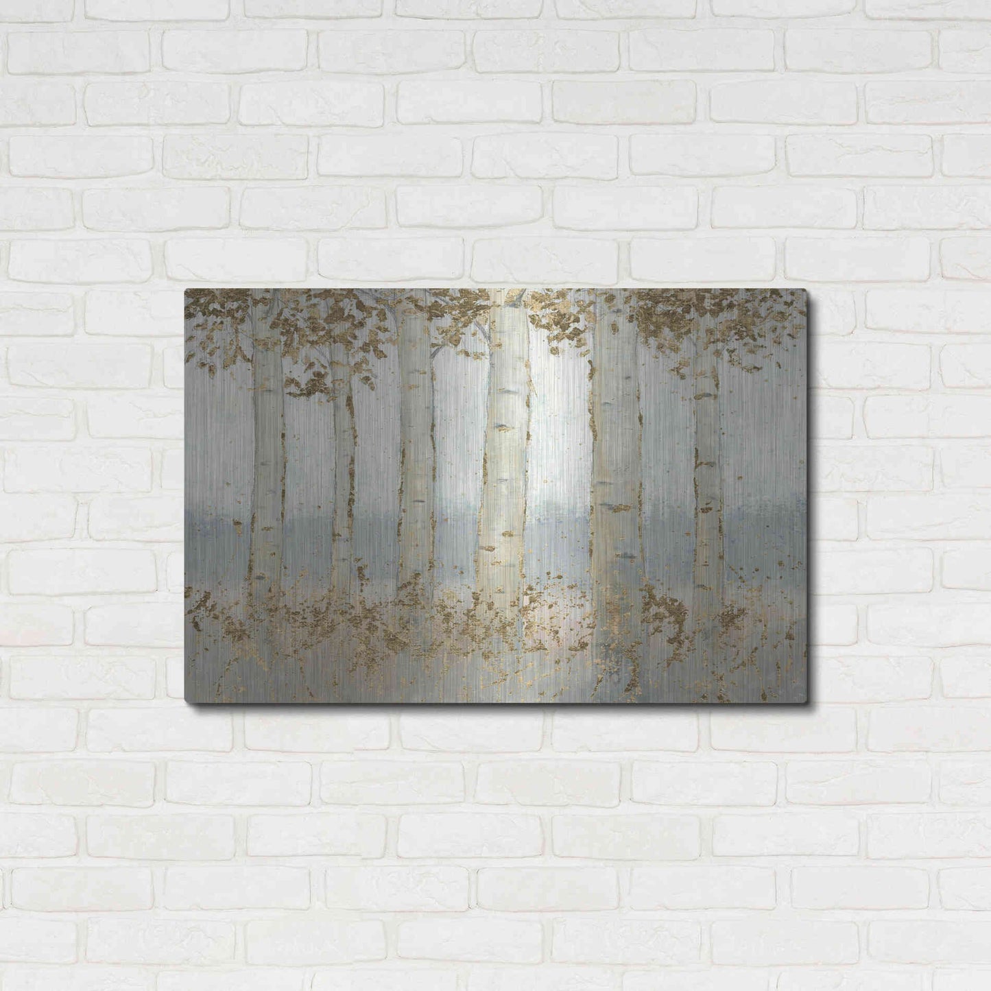 Luxe Metal Art 'Magnificent Birch Grove' by James Wiens, Metal Wall Art,36x24