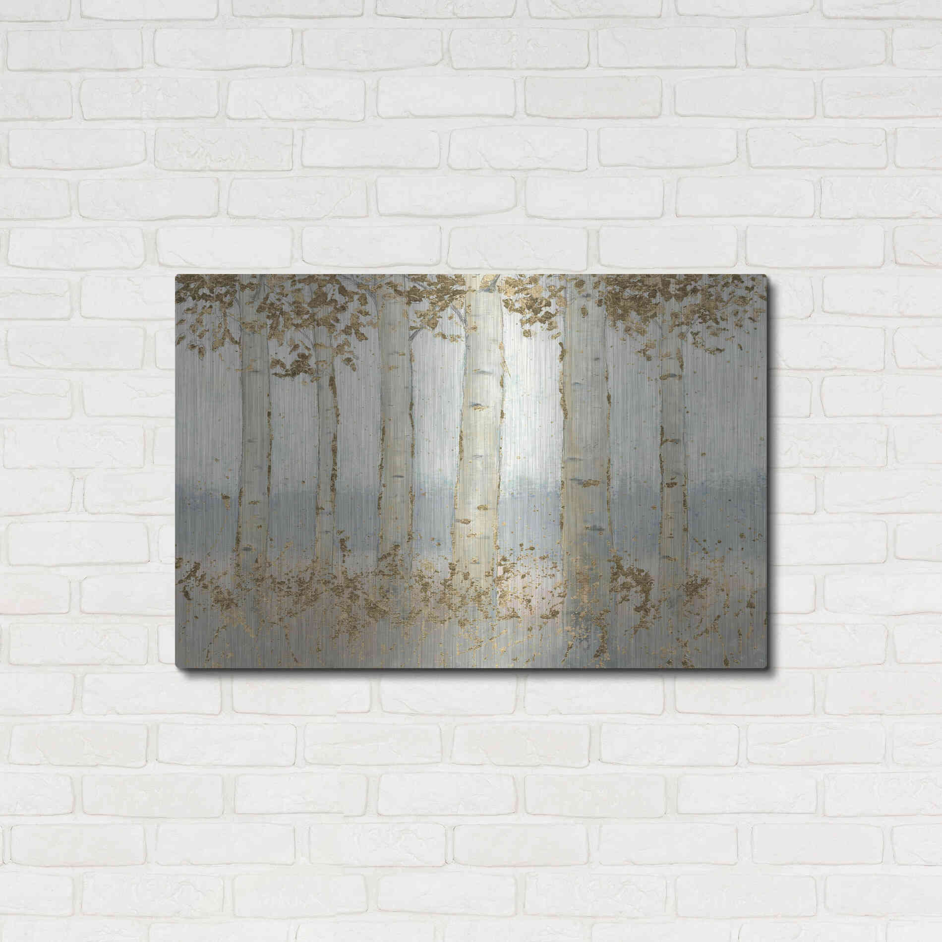 Luxe Metal Art 'Magnificent Birch Grove' by James Wiens, Metal Wall Art,36x24