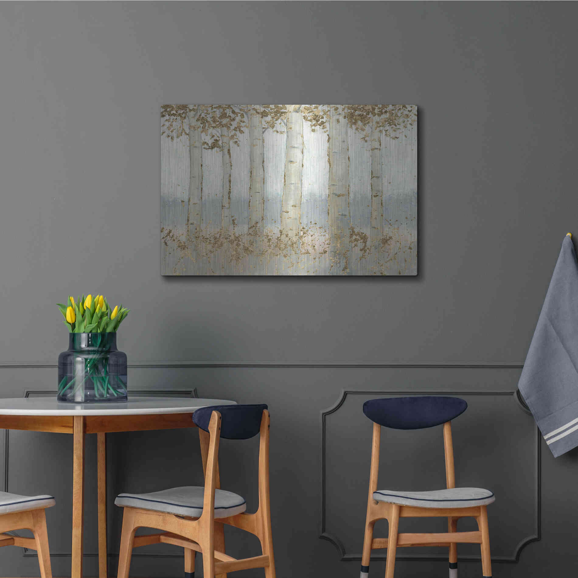 Luxe Metal Art 'Magnificent Birch Grove' by James Wiens, Metal Wall Art,36x24
