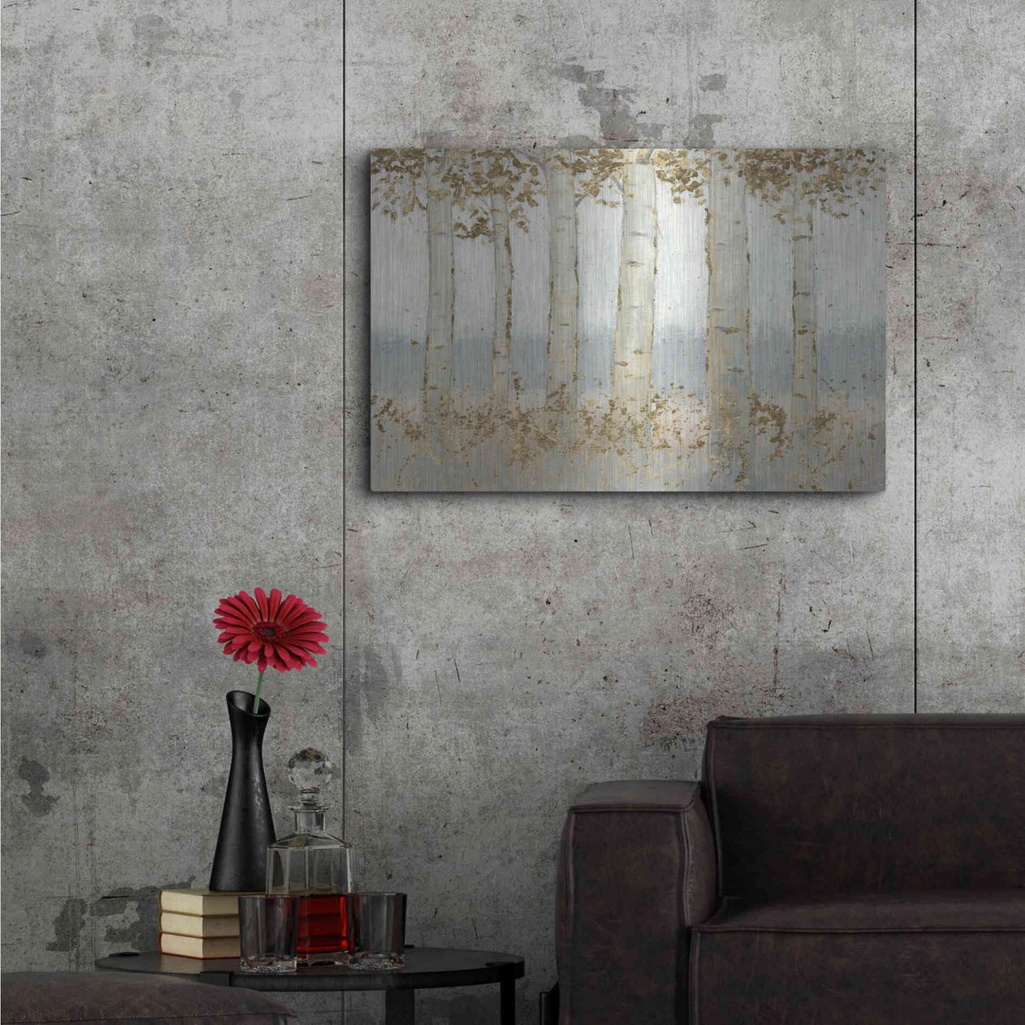 Luxe Metal Art 'Magnificent Birch Grove' by James Wiens, Metal Wall Art,36x24