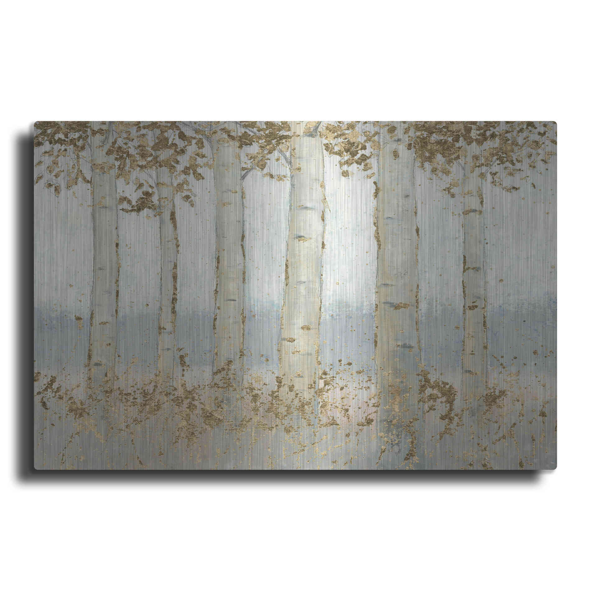 Luxe Metal Art 'Magnificent Birch Grove' by James Wiens, Metal Wall Art