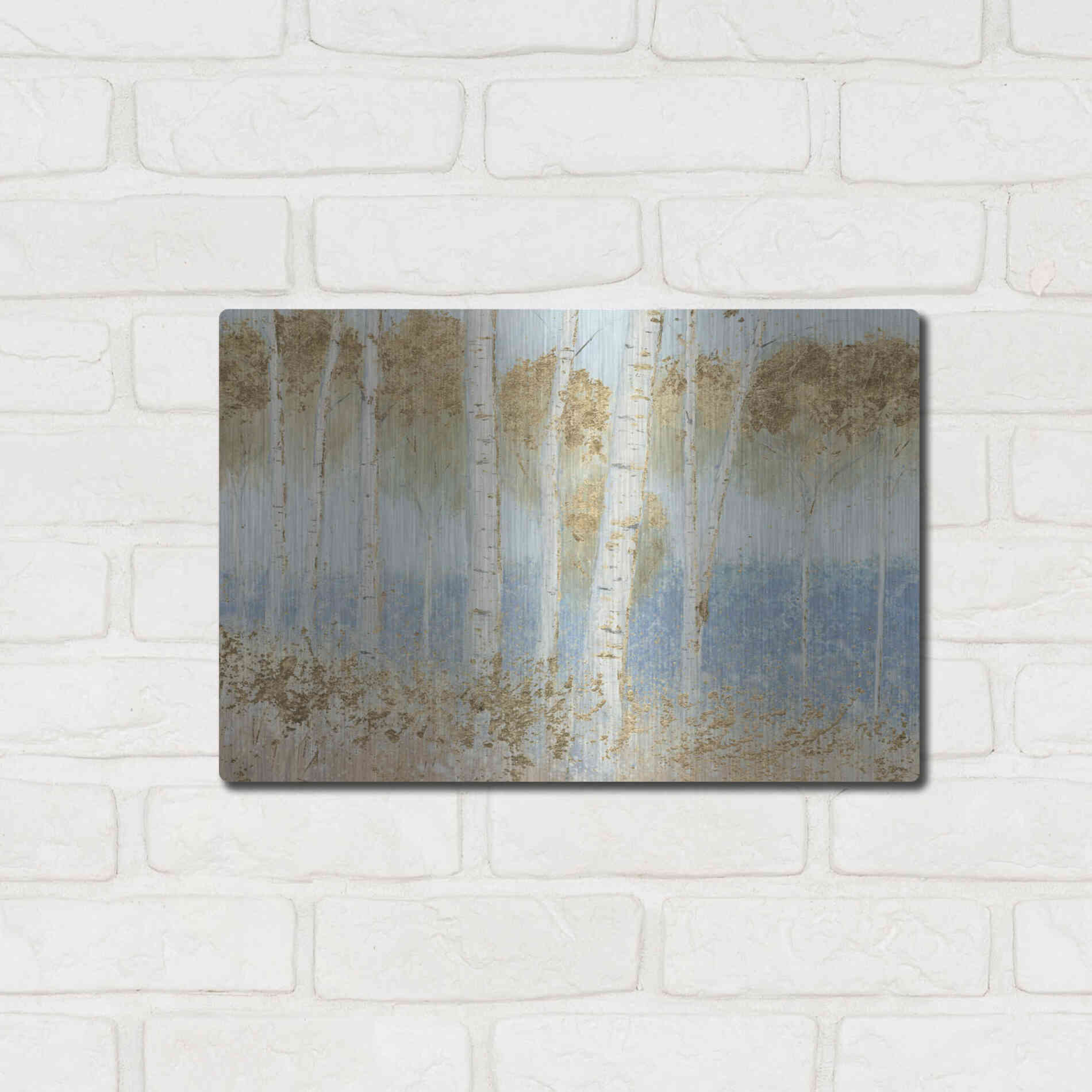 Luxe Metal Art 'Summer Birches' by James Wiens, Metal Wall Art,16x12