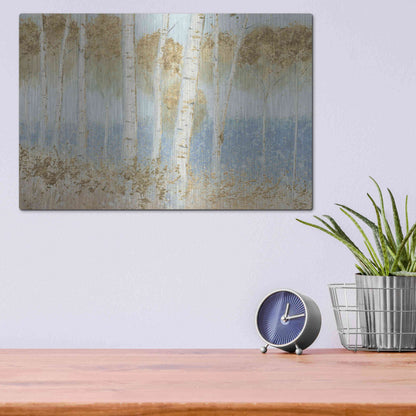 Luxe Metal Art 'Summer Birches' by James Wiens, Metal Wall Art,16x12