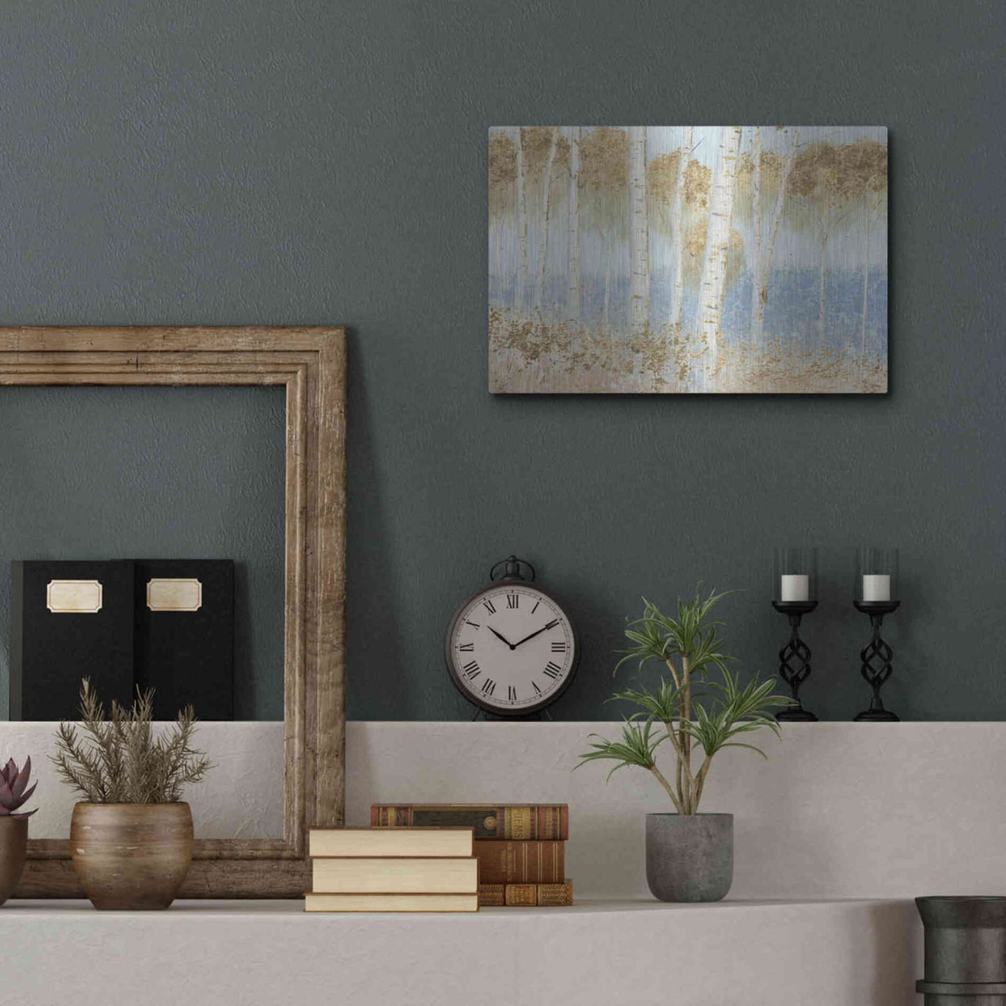 Luxe Metal Art 'Summer Birches' by James Wiens, Metal Wall Art,16x12
