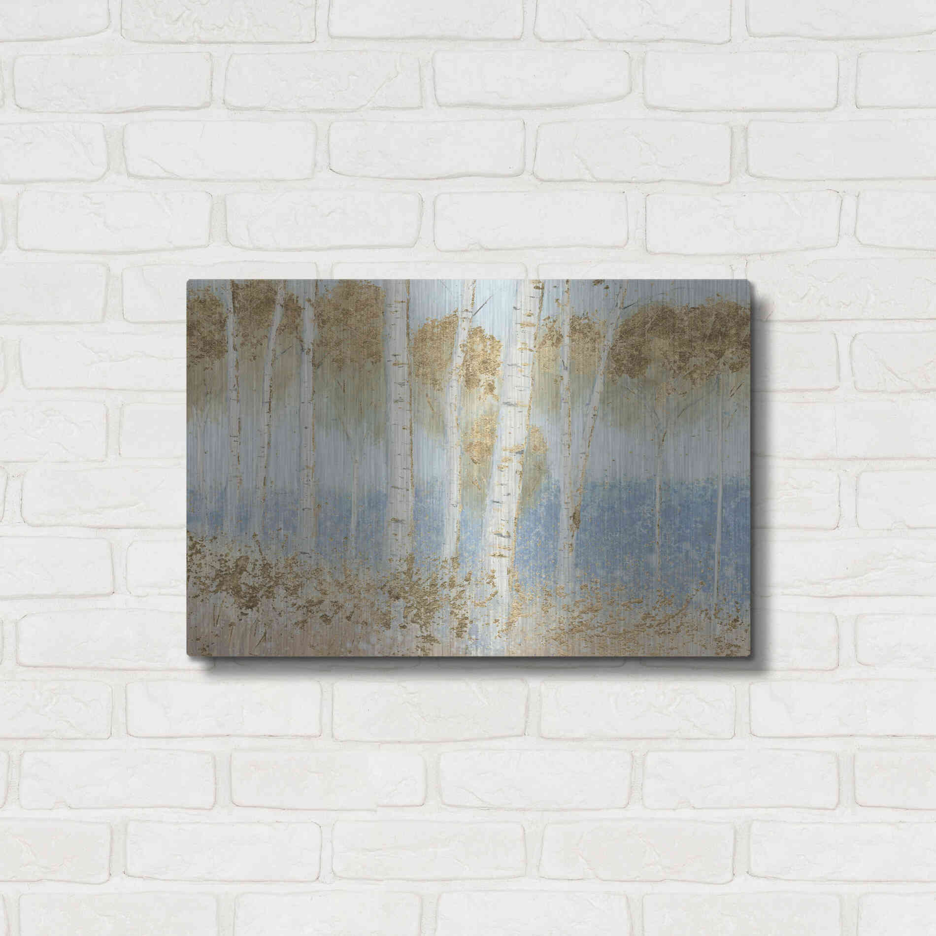 Luxe Metal Art 'Summer Birches' by James Wiens, Metal Wall Art,24x16