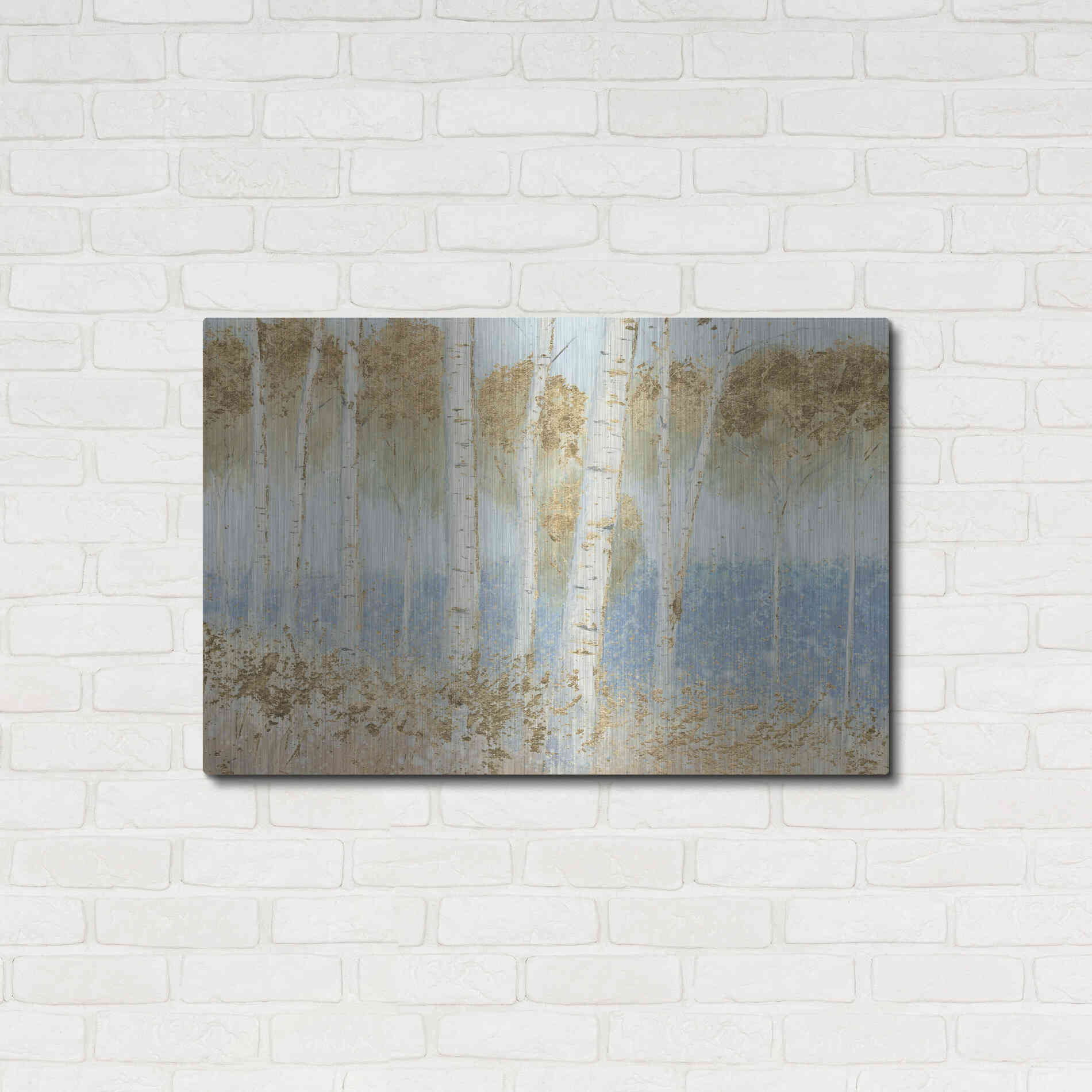 Luxe Metal Art 'Summer Birches' by James Wiens, Metal Wall Art,36x24