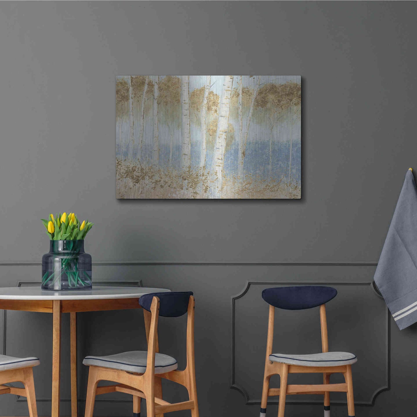 Luxe Metal Art 'Summer Birches' by James Wiens, Metal Wall Art,36x24