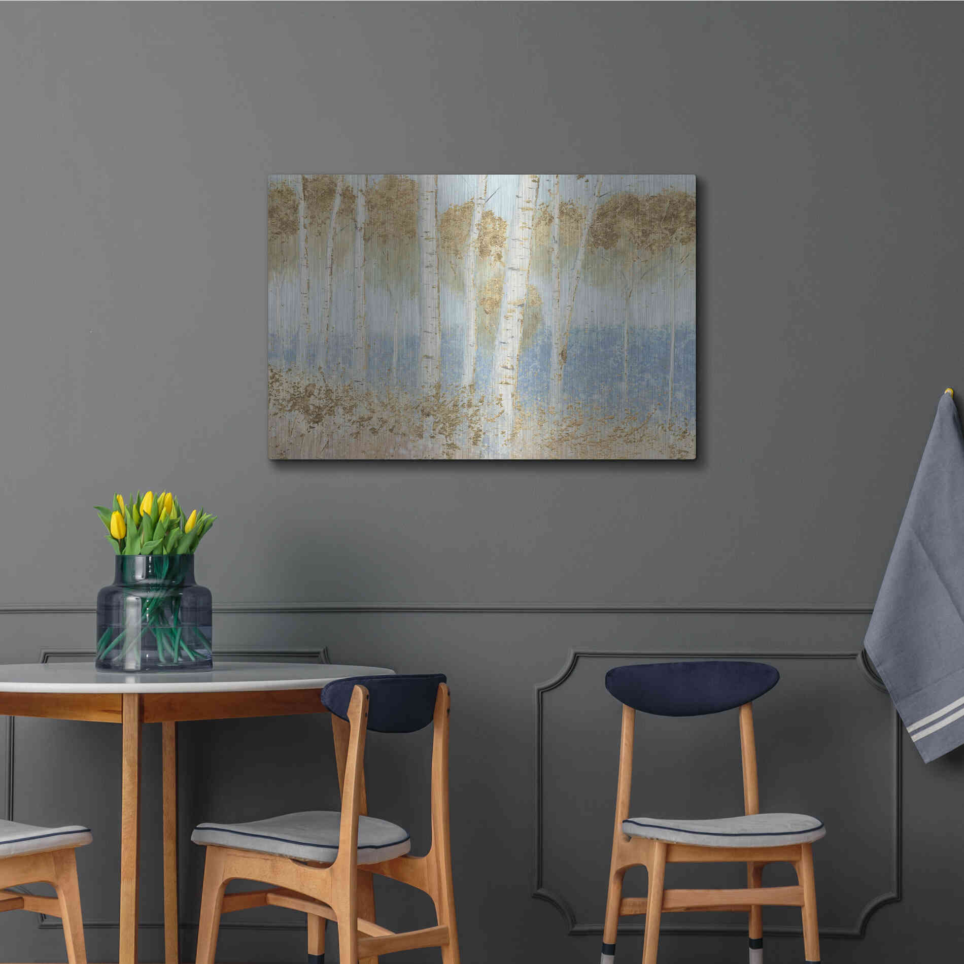 Luxe Metal Art 'Summer Birches' by James Wiens, Metal Wall Art,36x24