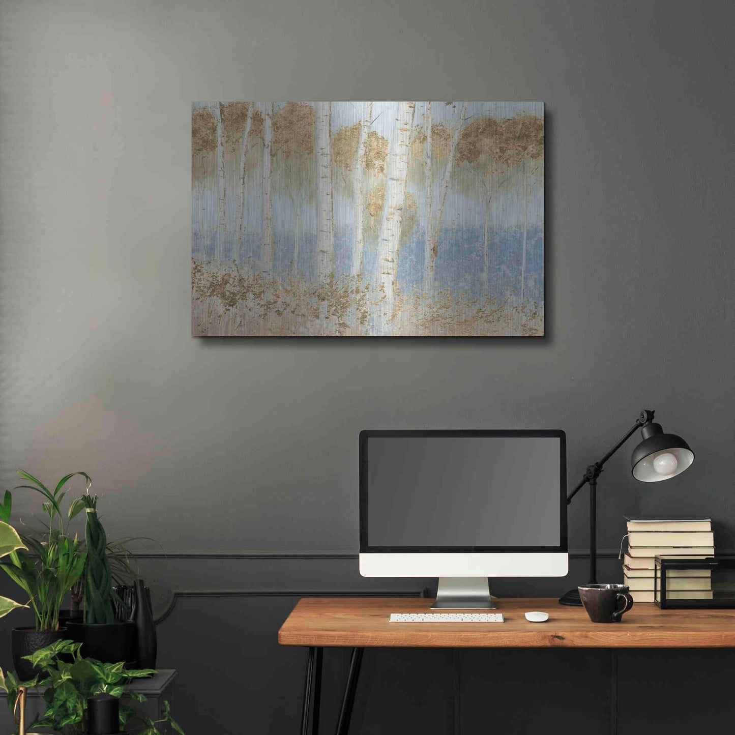 Luxe Metal Art 'Summer Birches' by James Wiens, Metal Wall Art,36x24
