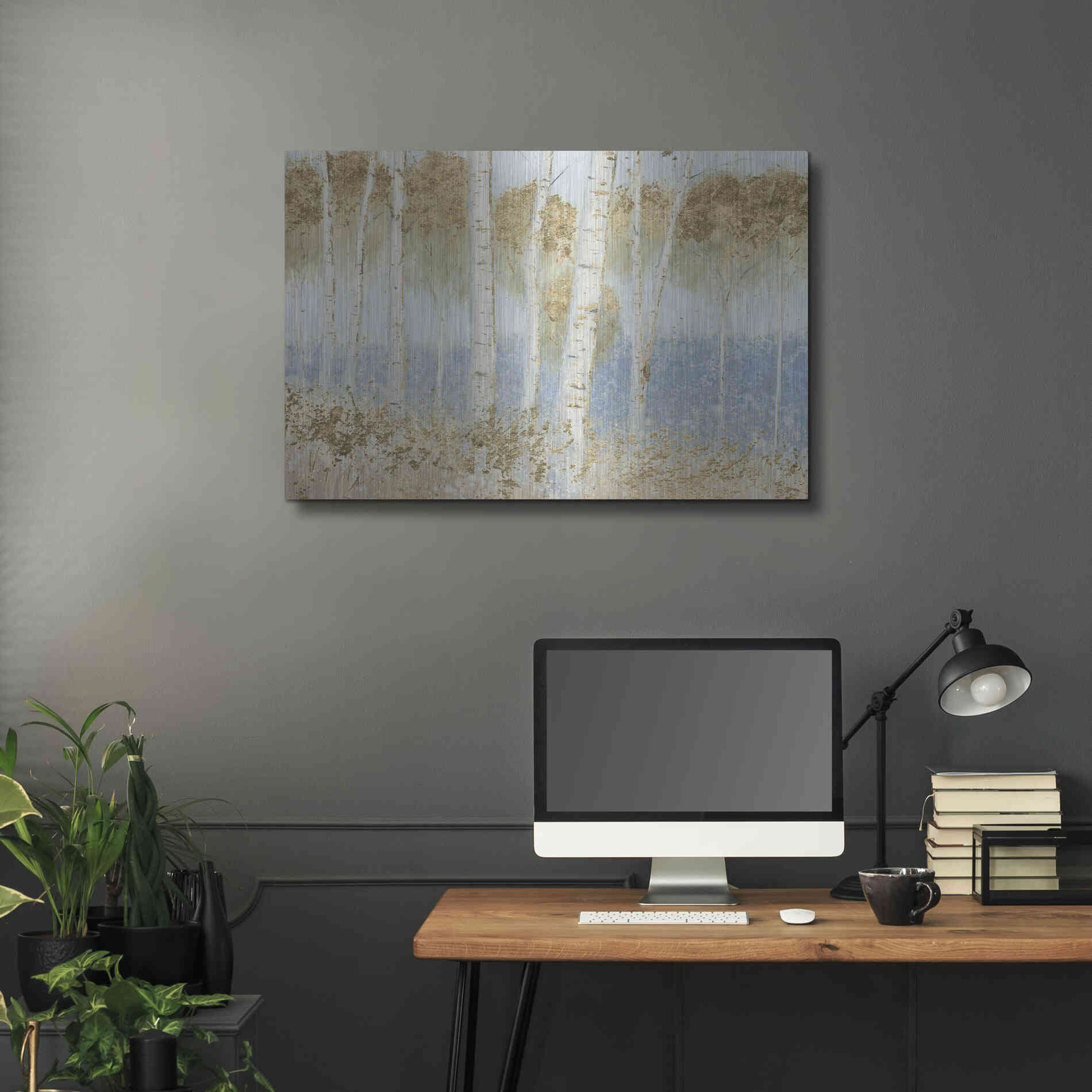 Luxe Metal Art 'Summer Birches' by James Wiens, Metal Wall Art,36x24