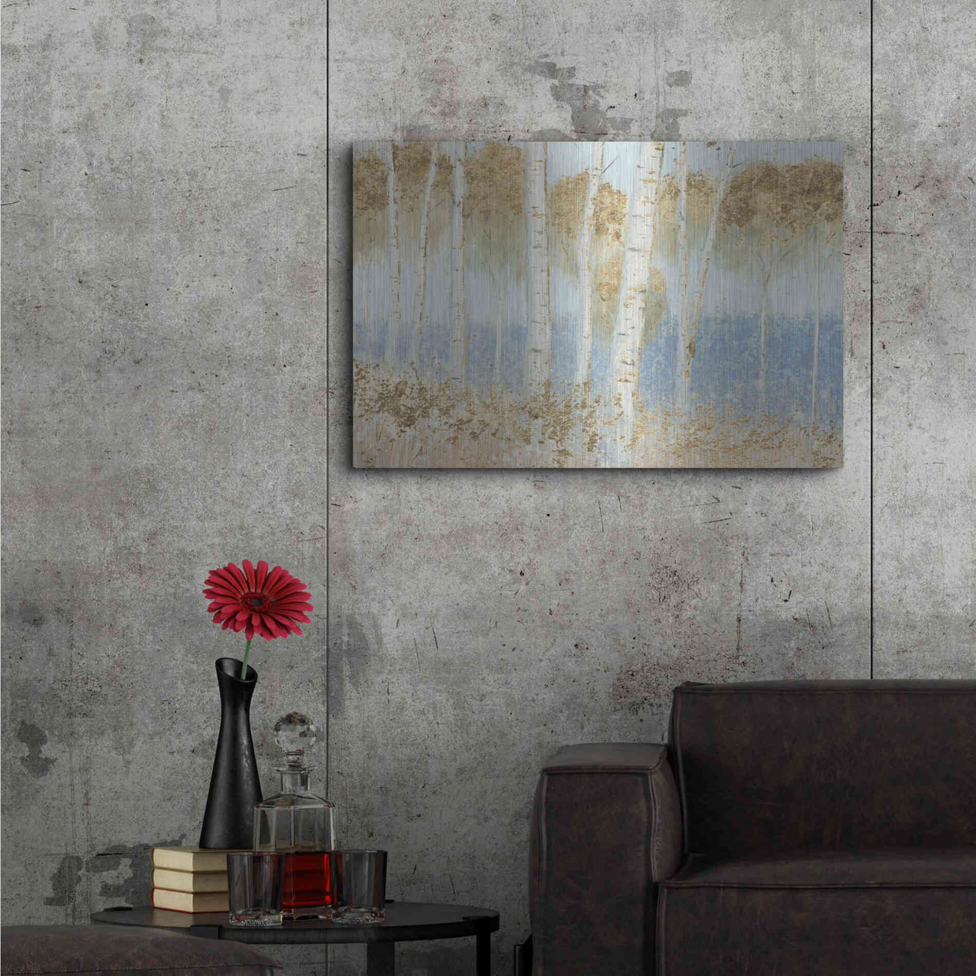 Luxe Metal Art 'Summer Birches' by James Wiens, Metal Wall Art,36x24