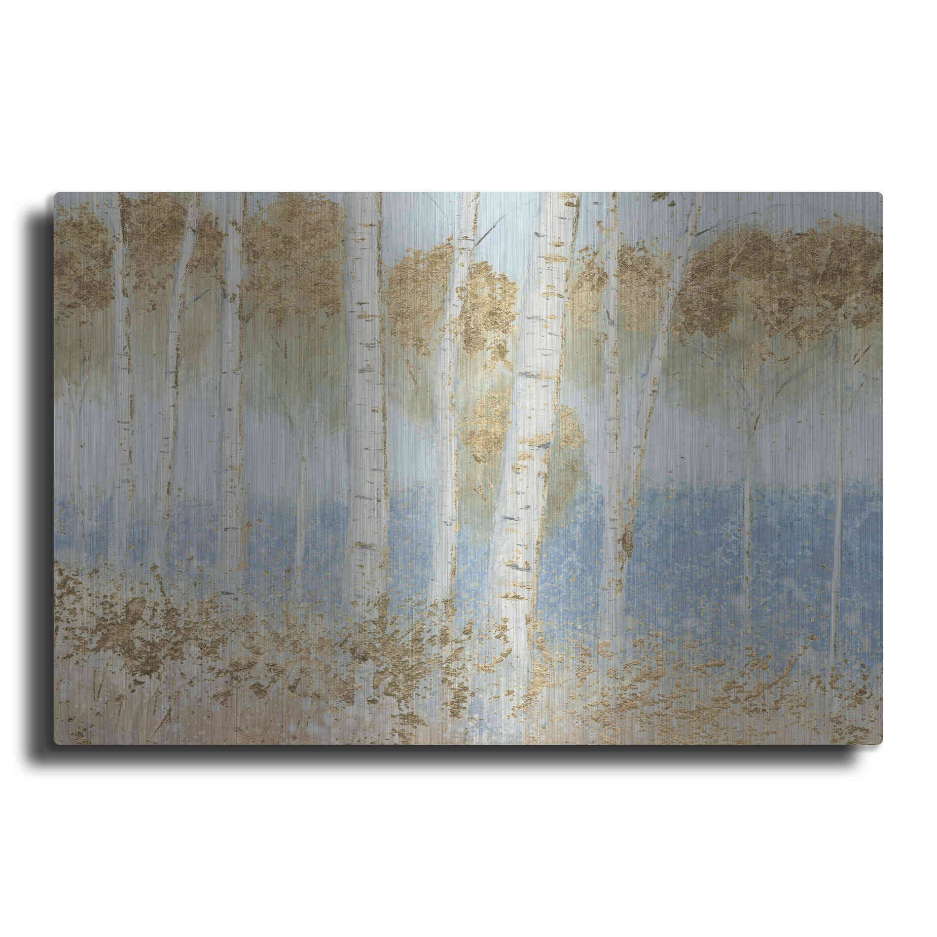 Luxe Metal Art 'Summer Birches' by James Wiens, Metal Wall Art
