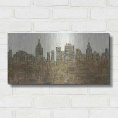 Luxe Metal Art 'Lavish Skyline' by James Wiens, Metal Wall Art,24x12