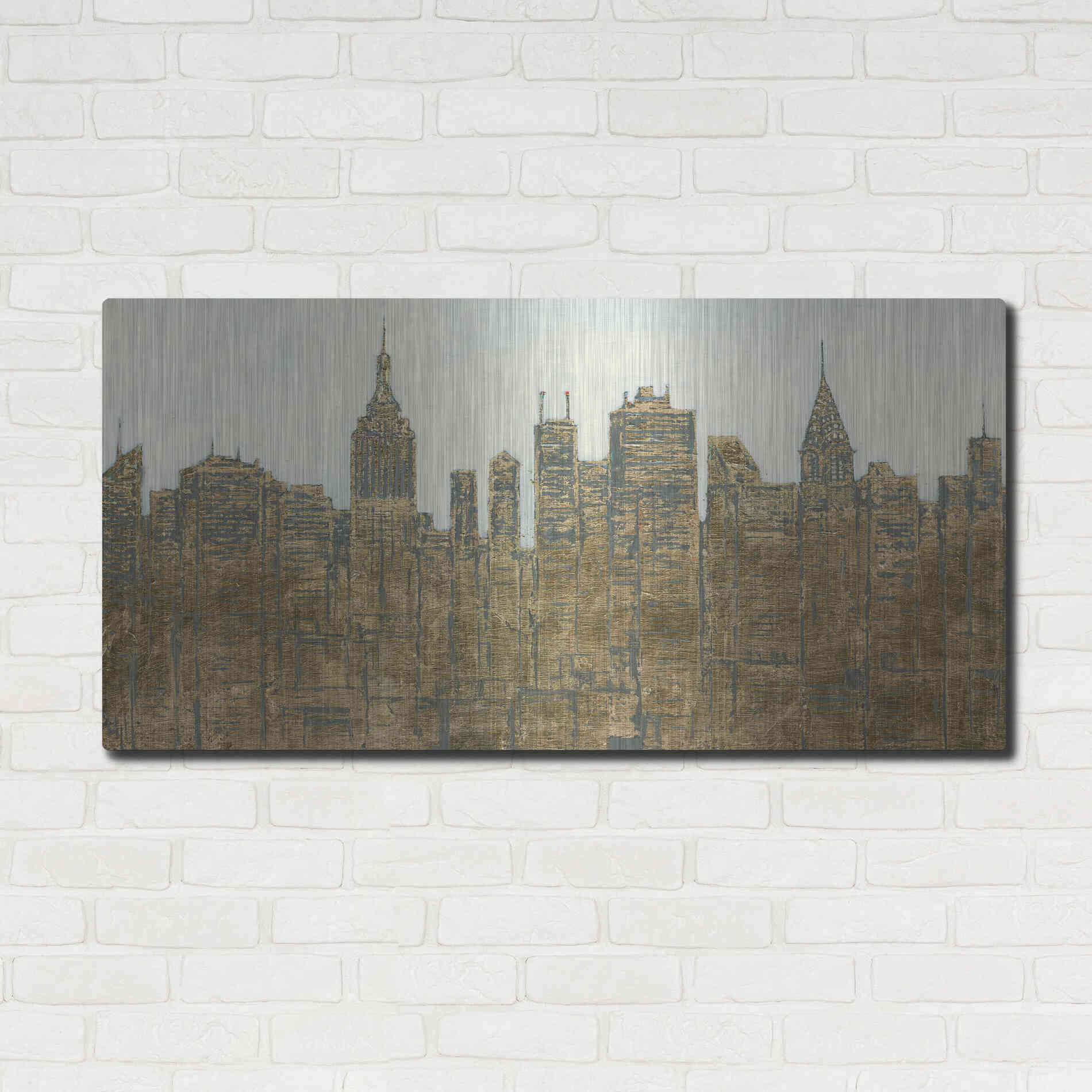 Luxe Metal Art 'Lavish Skyline' by James Wiens, Metal Wall Art,48x24