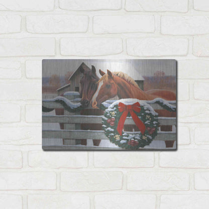 Luxe Metal Art 'Christmas in the Heartland II' by James Wiens, Metal Wall Art,16x12