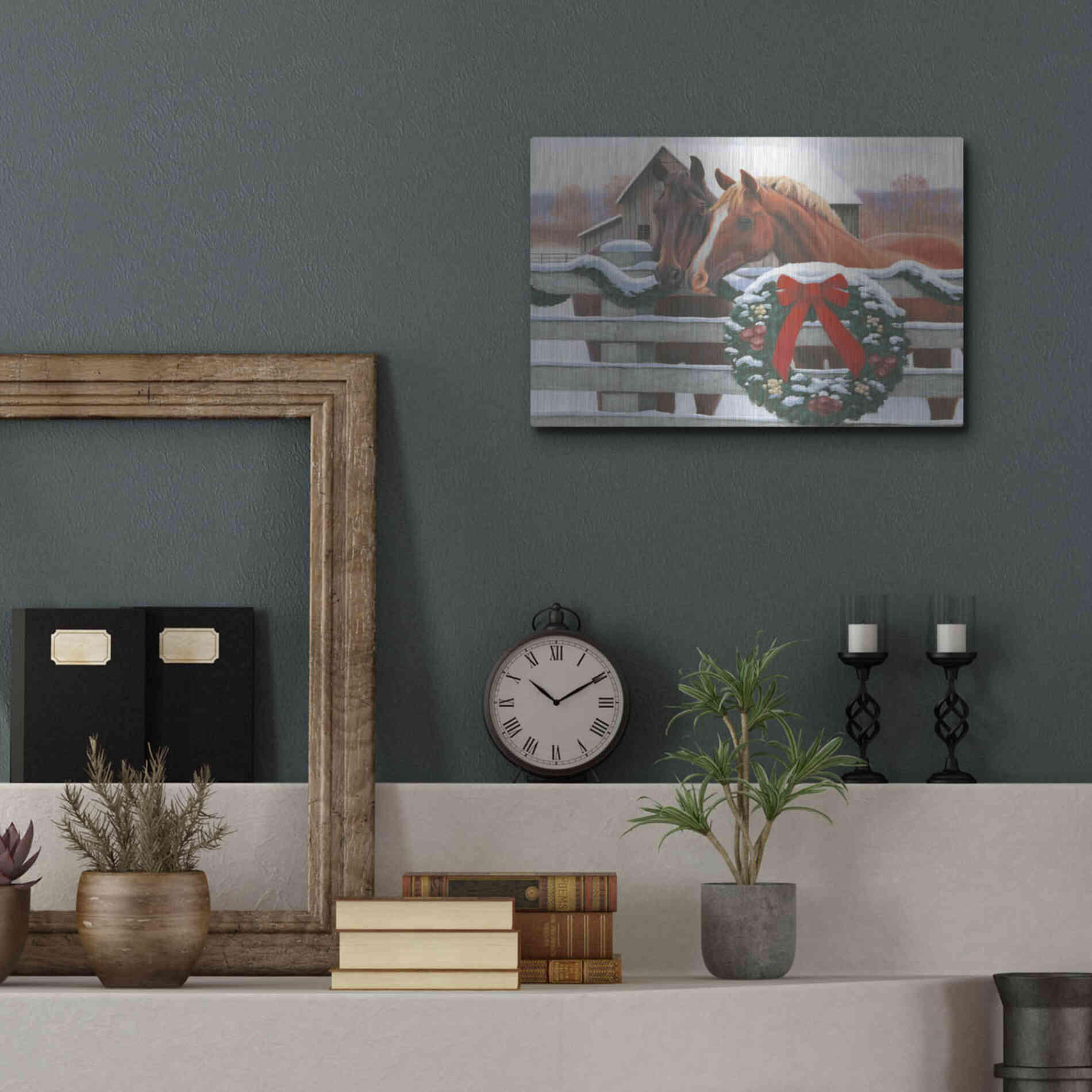 Luxe Metal Art 'Christmas in the Heartland II' by James Wiens, Metal Wall Art,16x12