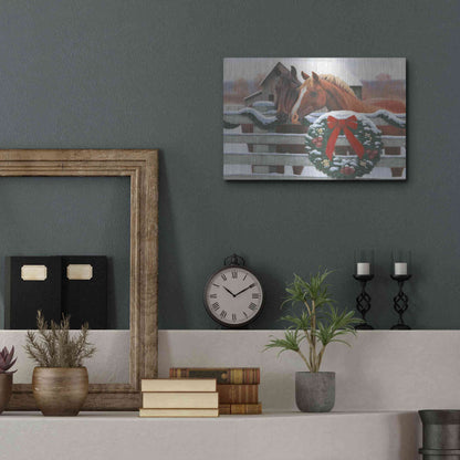 Luxe Metal Art 'Christmas in the Heartland II' by James Wiens, Metal Wall Art,16x12