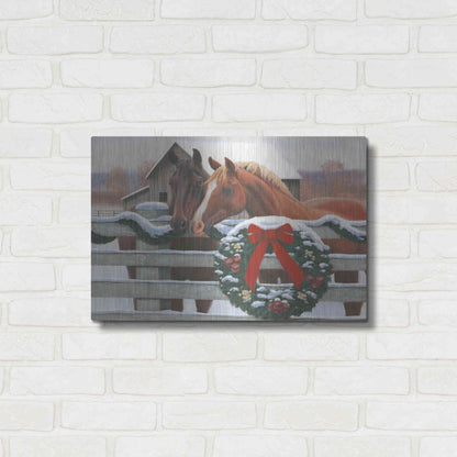 Luxe Metal Art 'Christmas in the Heartland II' by James Wiens, Metal Wall Art,24x16