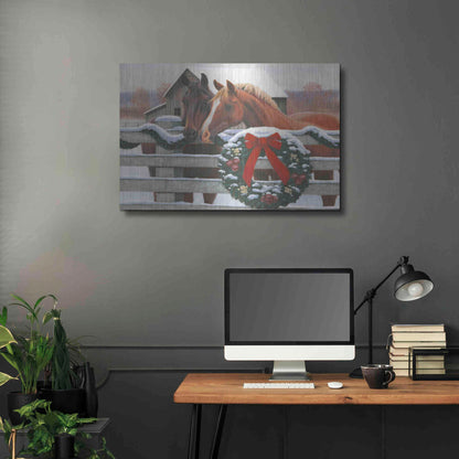 Luxe Metal Art 'Christmas in the Heartland II' by James Wiens, Metal Wall Art,36x24