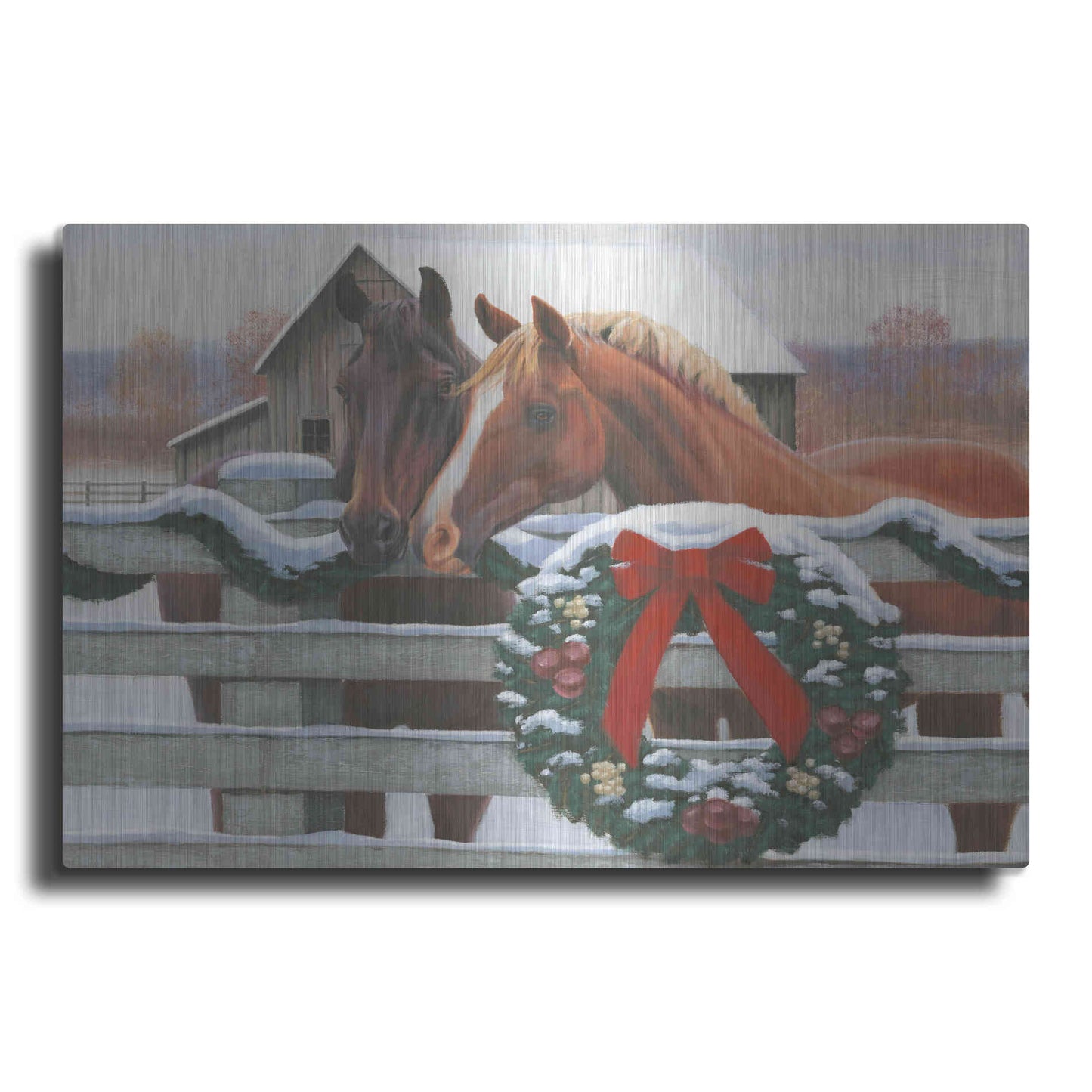 Luxe Metal Art 'Christmas in the Heartland II' by James Wiens, Metal Wall Art