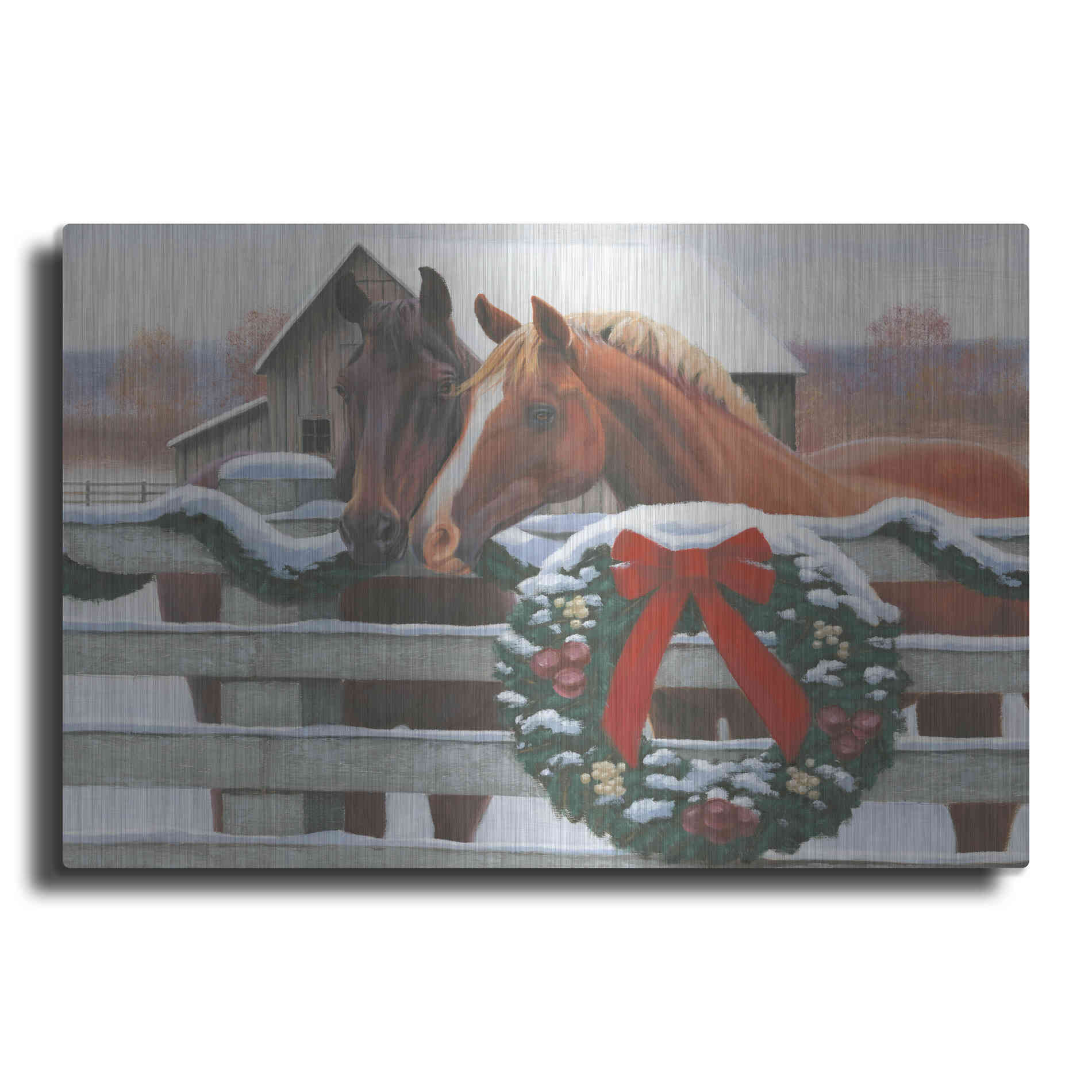 Luxe Metal Art 'Christmas in the Heartland II' by James Wiens, Metal Wall Art