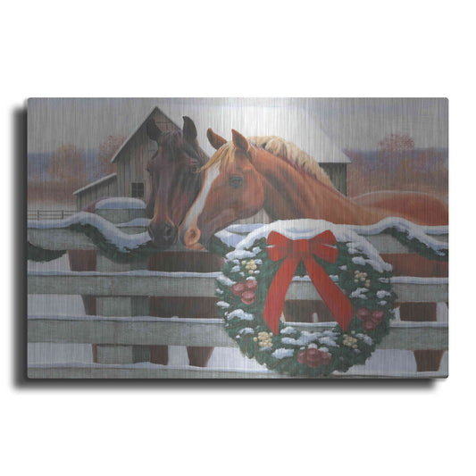 Luxe Metal Art 'Christmas in the Heartland II' by James Wiens, Metal Wall Art