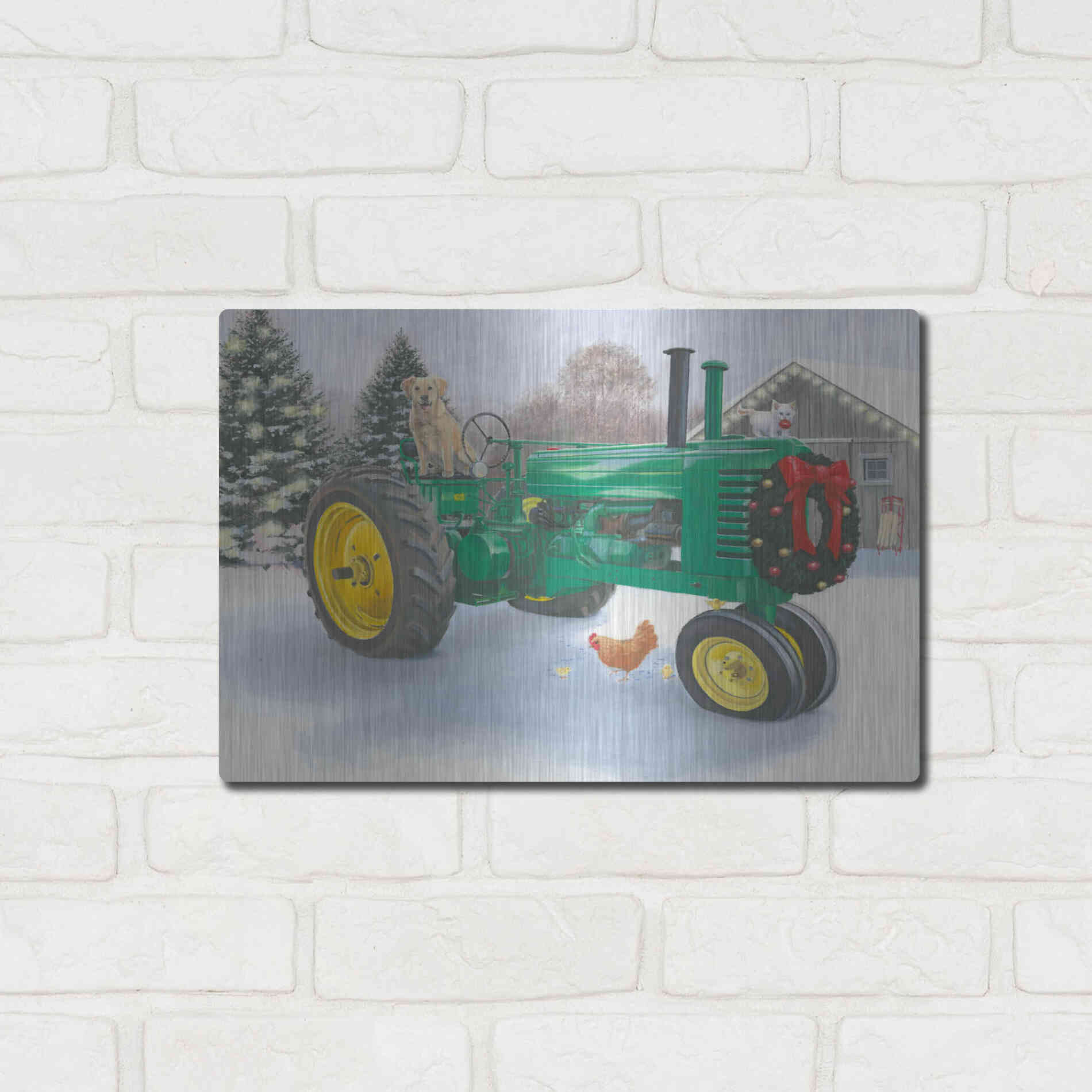 Luxe Metal Art 'Christmas in the Heartland III' by James Wiens, Metal Wall Art,16x12