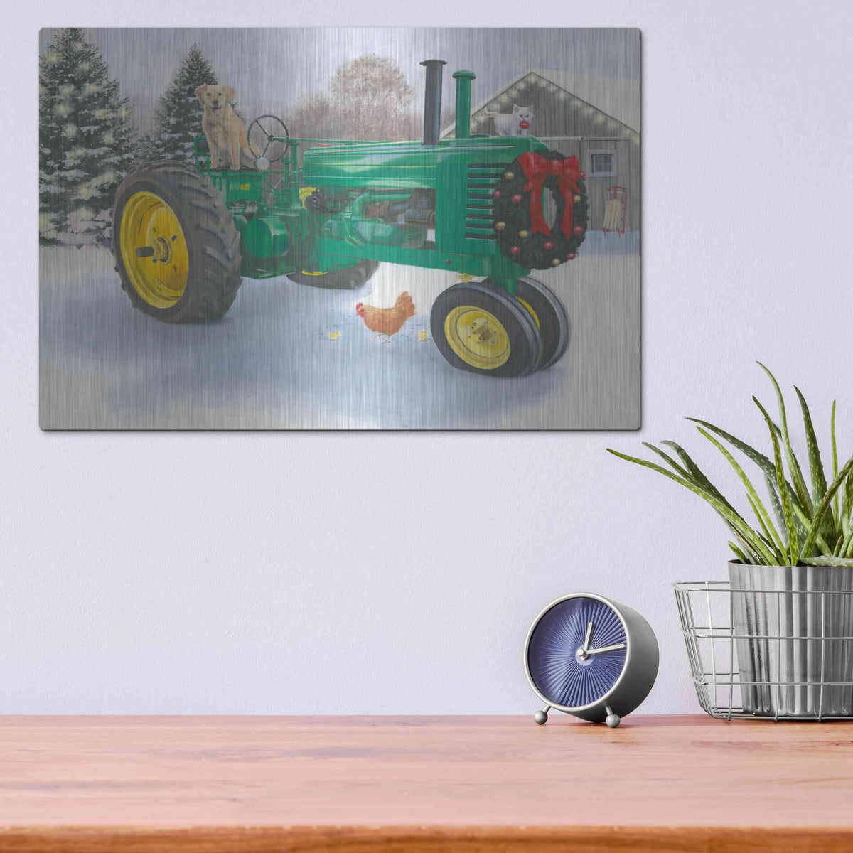 Luxe Metal Art 'Christmas in the Heartland III' by James Wiens, Metal Wall Art,16x12
