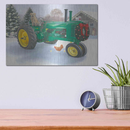 Luxe Metal Art 'Christmas in the Heartland III' by James Wiens, Metal Wall Art,16x12