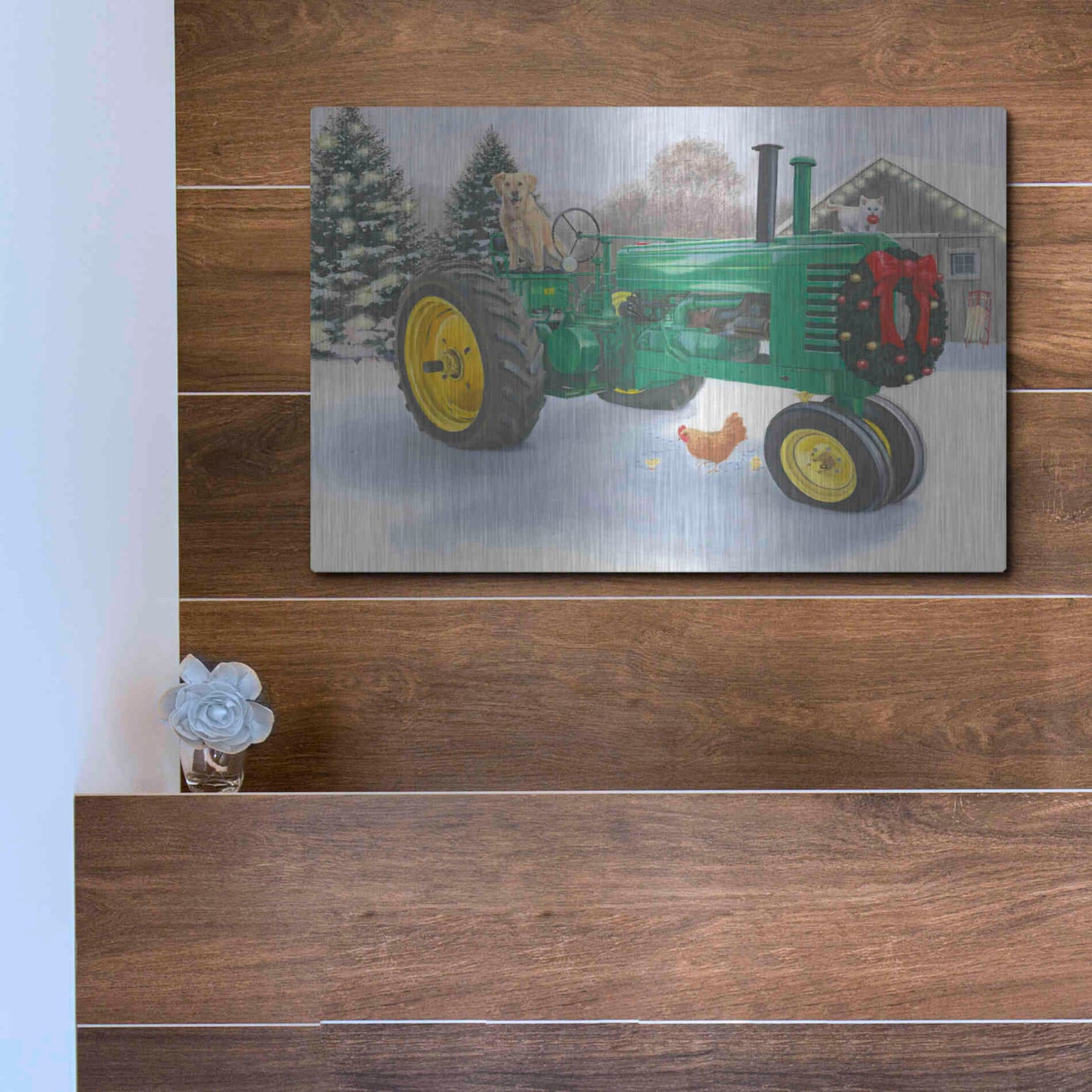 Luxe Metal Art 'Christmas in the Heartland III' by James Wiens, Metal Wall Art,16x12