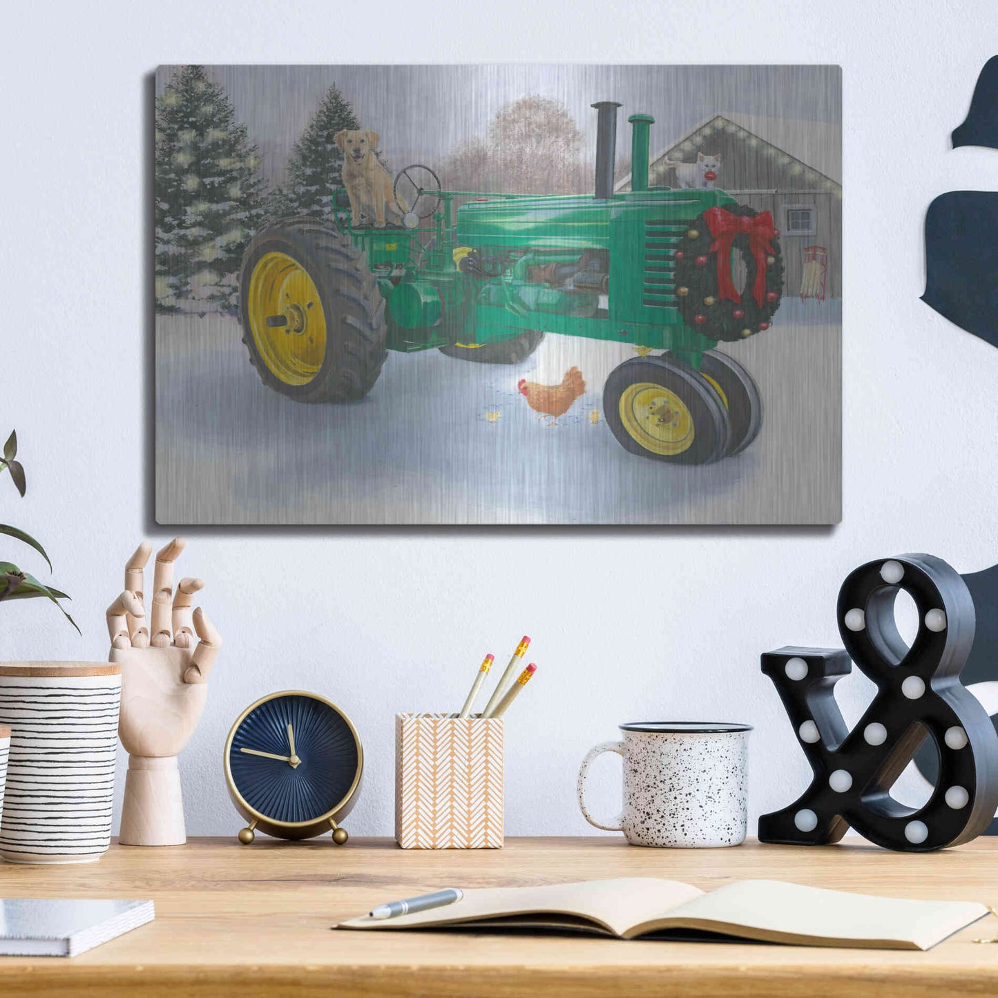 Luxe Metal Art 'Christmas in the Heartland III' by James Wiens, Metal Wall Art,16x12