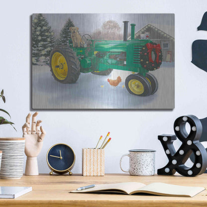 Luxe Metal Art 'Christmas in the Heartland III' by James Wiens, Metal Wall Art,16x12