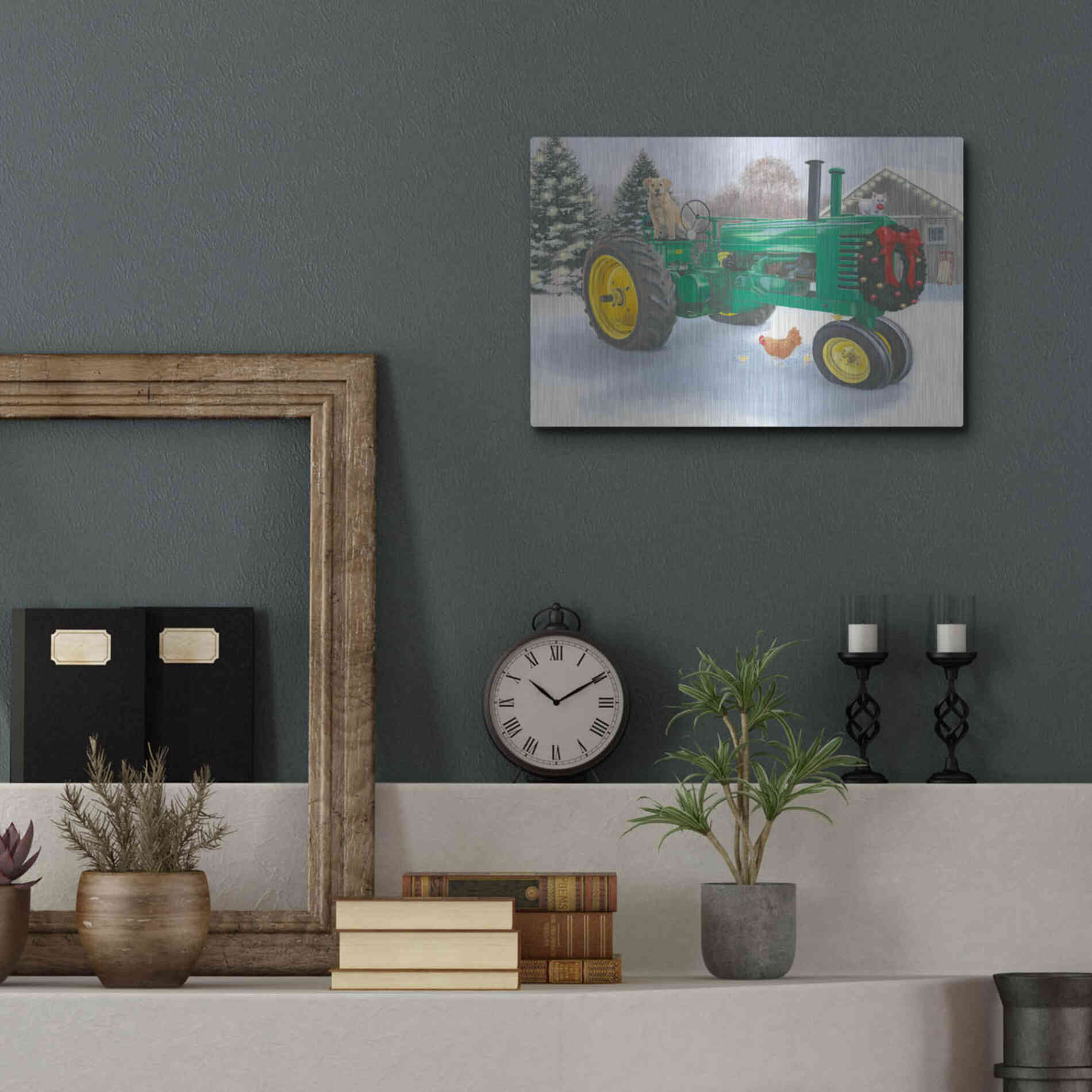 Luxe Metal Art 'Christmas in the Heartland III' by James Wiens, Metal Wall Art,16x12