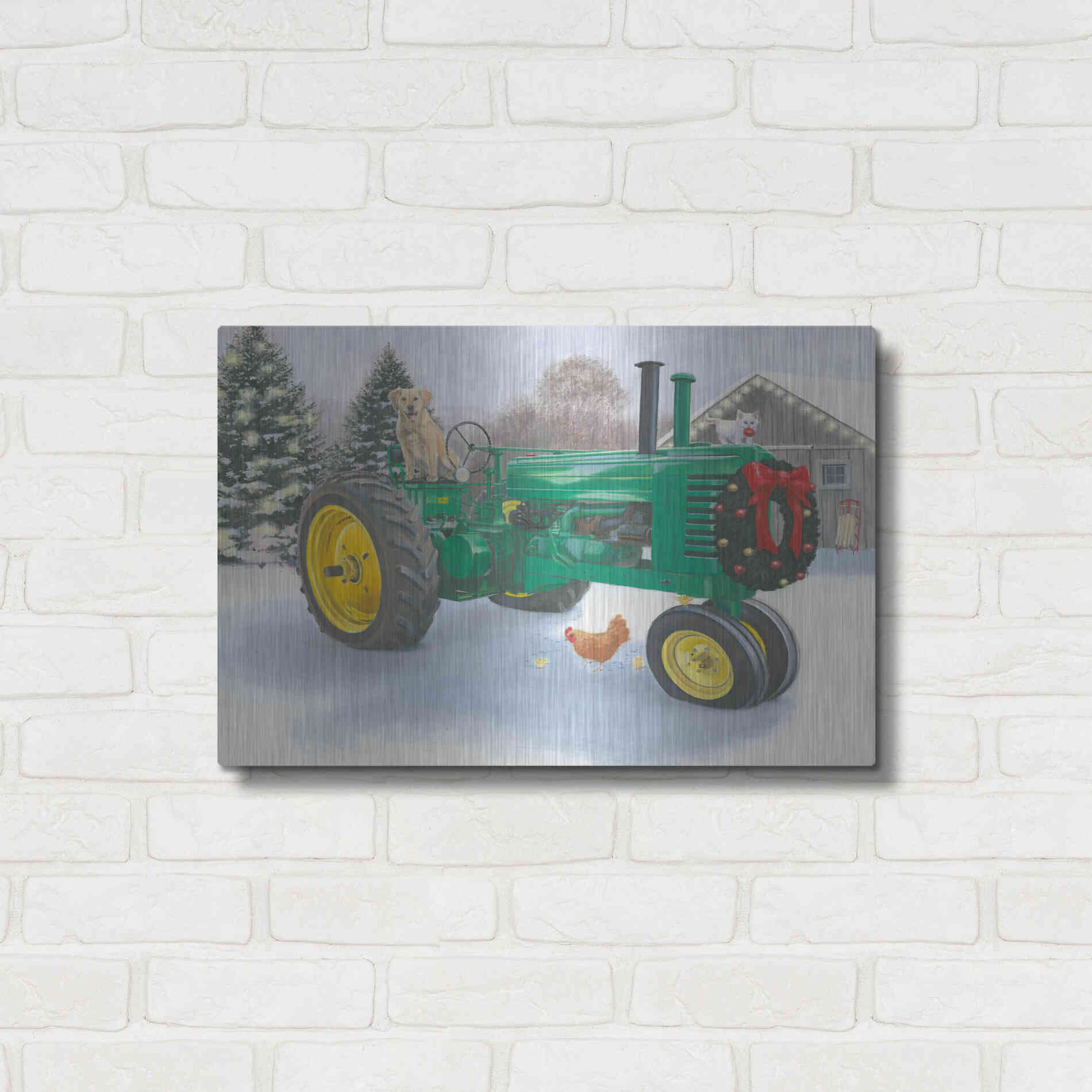 Luxe Metal Art 'Christmas in the Heartland III' by James Wiens, Metal Wall Art,24x16