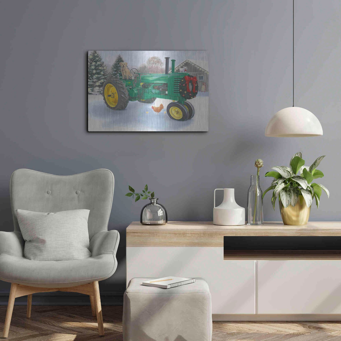 Luxe Metal Art 'Christmas in the Heartland III' by James Wiens, Metal Wall Art,24x16