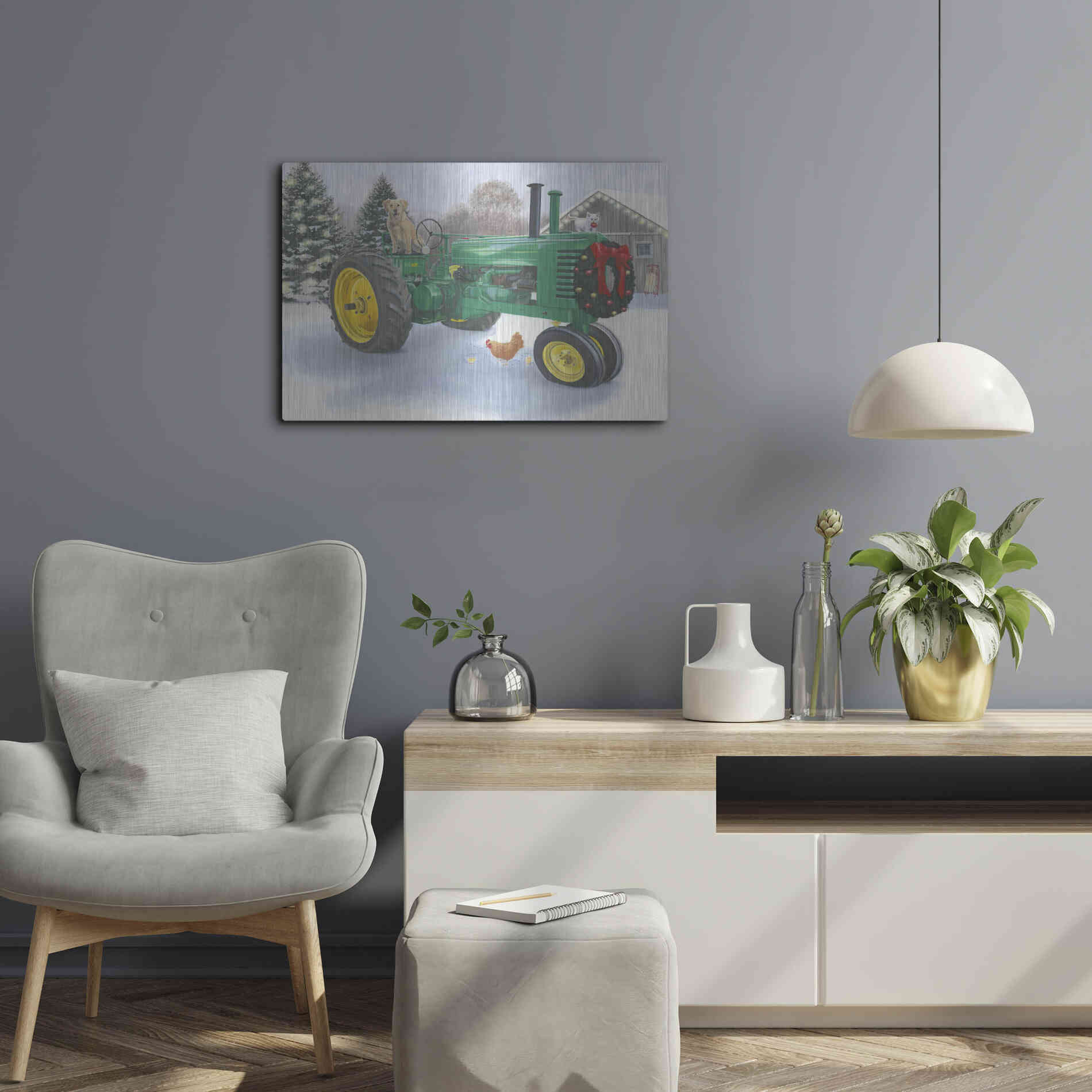 Luxe Metal Art 'Christmas in the Heartland III' by James Wiens, Metal Wall Art,24x16