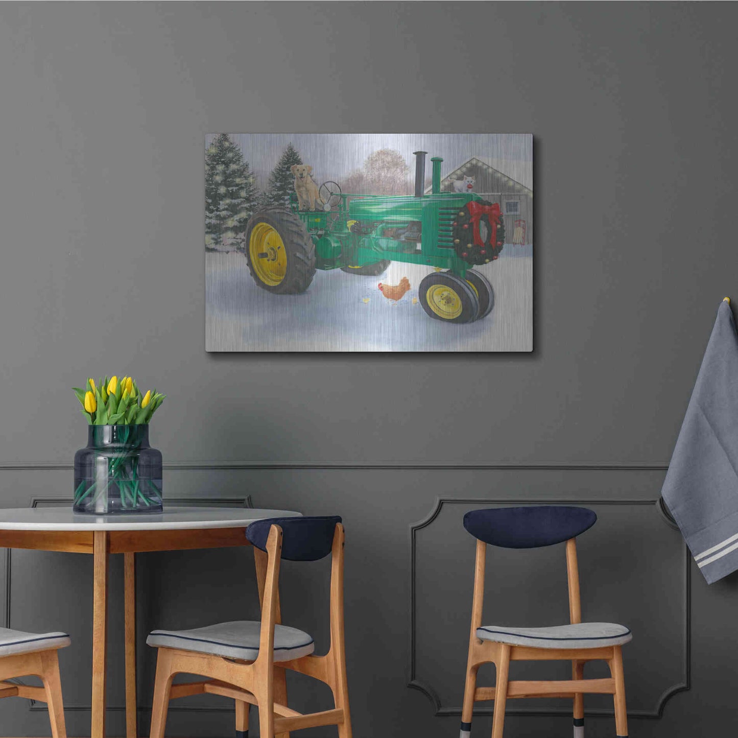 Luxe Metal Art 'Christmas in the Heartland III' by James Wiens, Metal Wall Art,36x24