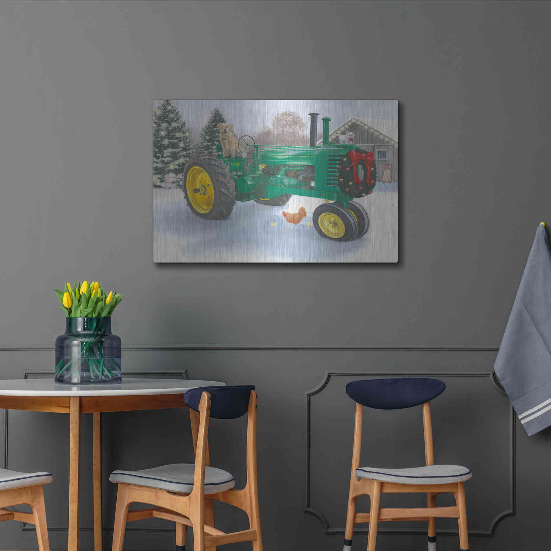 Luxe Metal Art 'Christmas in the Heartland III' by James Wiens, Metal Wall Art,36x24