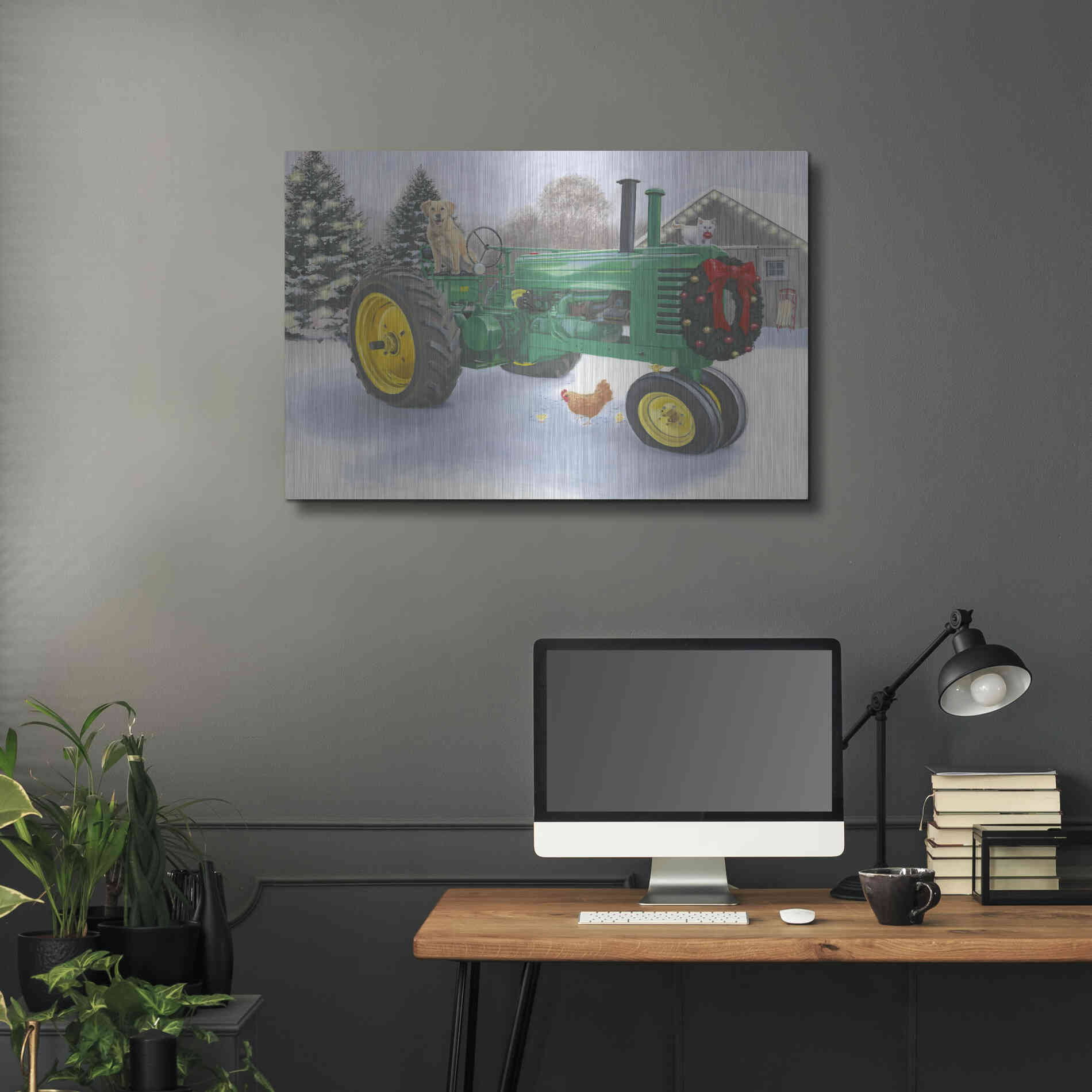 Luxe Metal Art 'Christmas in the Heartland III' by James Wiens, Metal Wall Art,36x24